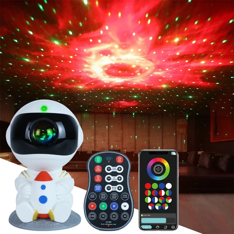 

Проектор-ночник «Космонавт: Галактика и Звездное Небо» с эффектом северного сияния, атмосферная лампа для спальни и прикроватной тумбочки