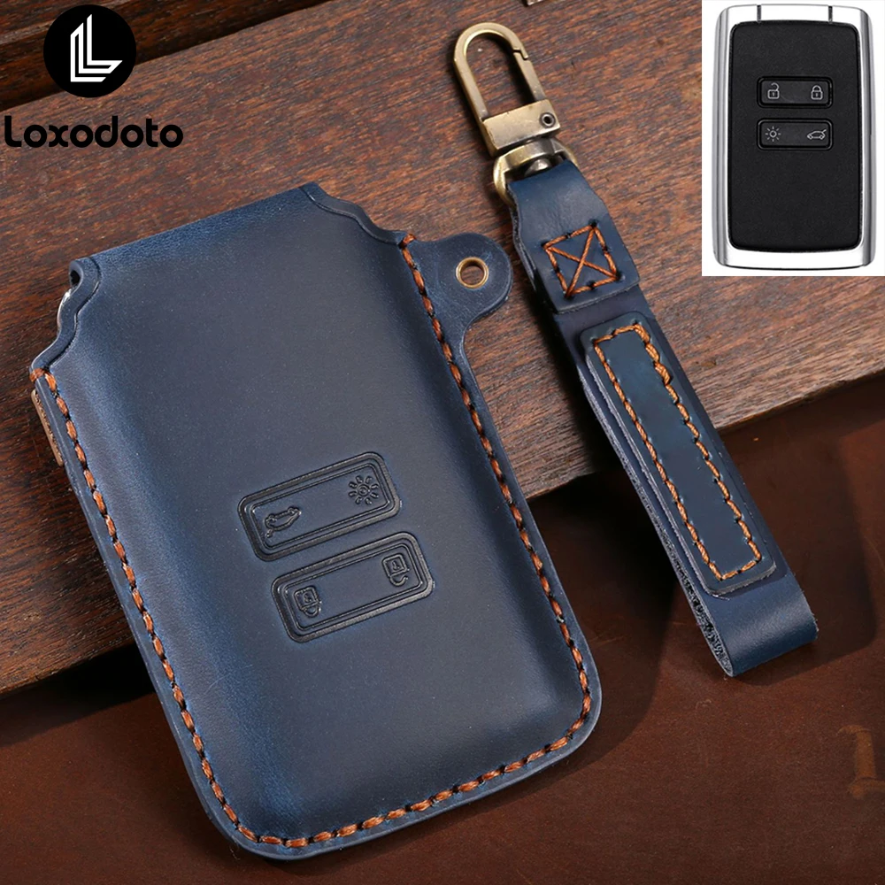 Leather Remote Case Key Cover Fobs Wallet for Renault Arkana Zoe 2020 Duster Clio 5 Espace Megane Kaptur Dacia Logan Captur 2021