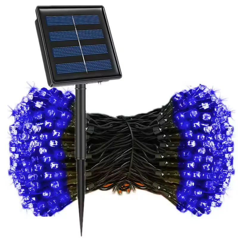 Guirnalda de Luces Solares LED para Exteriores, Guirnalda de Luces Decorativas con Energía Solar, 8 Modos, Decoración para Jardín y Bodas, Impermeable
