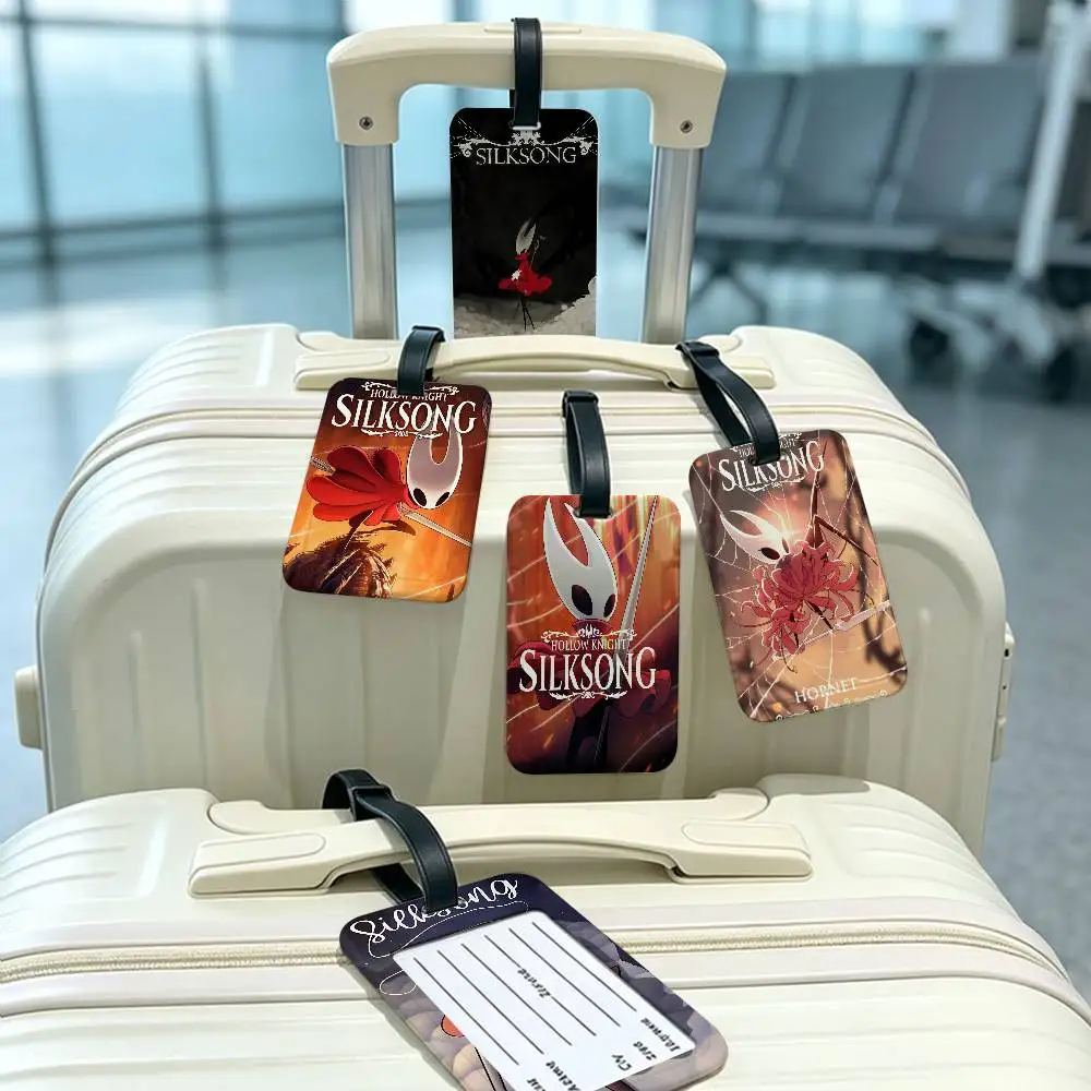 Popular Hot Hollow Knight Silksong-Cool PVC Baggage Identification Tag Anti lost Information Card Holder Travel Suitcase Tag