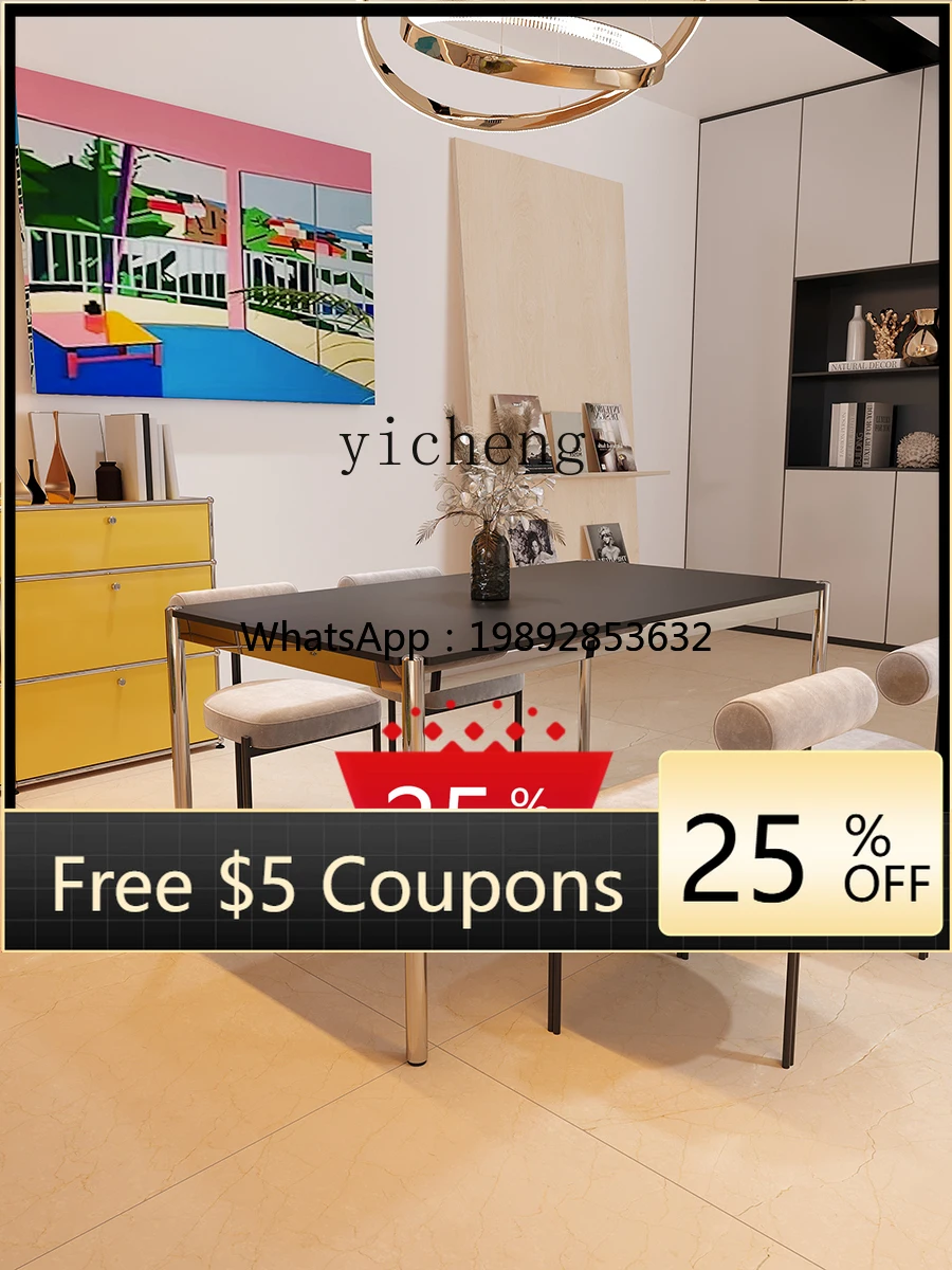 

AA living room decoration 1 stainless steel desk rectangular conference table style writing desk