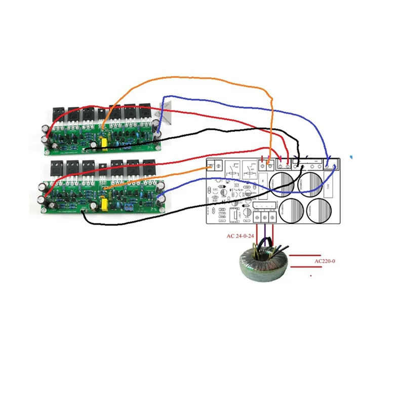 

T06C-2Pcs L15 FET Power Amplifier 2 Channels 3 Pairs IRFP240 IRFP9240 150W 8R ,300W 4R, 600W 2R(B)