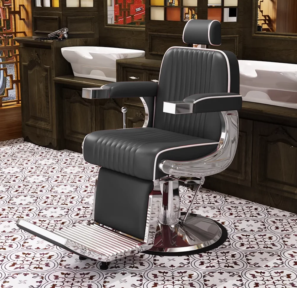 Hair salon chair Hair salon can put retro men's shave shave oil hair perm dyeing hair cutting chair