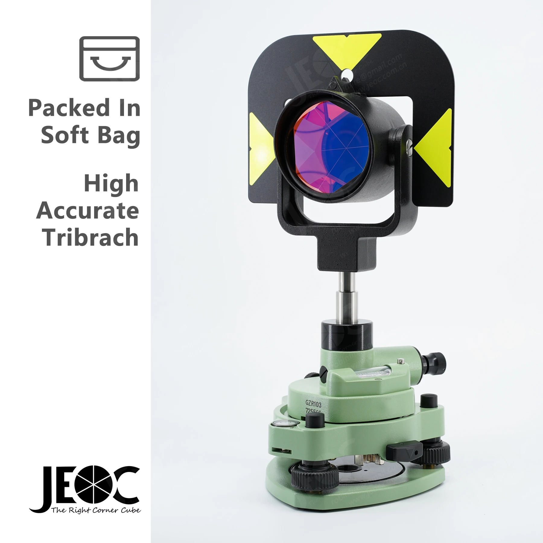 Imagem -02 - Prisma Preciso Jeoc Gpr121 e Conjunto Base Niveladora Gdf321+gzr103 Refletor Topográfico para Topografia do Sistema de Estação Total Leica