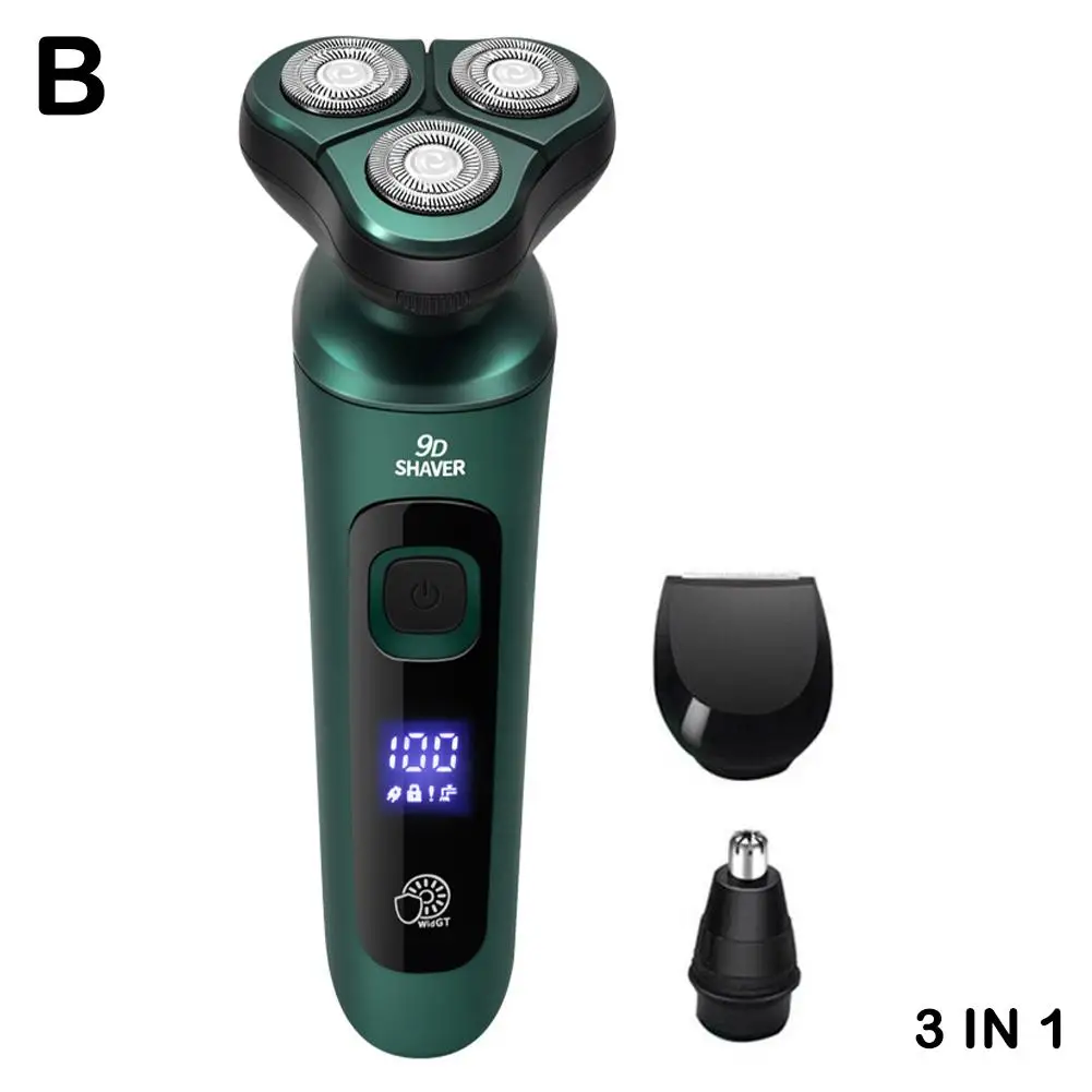 Men's Electric Shaver USB Rechargeable Razor Digital Display Electric Razor Shaving Machine For Man Beard Washable Mini Sha M3U1