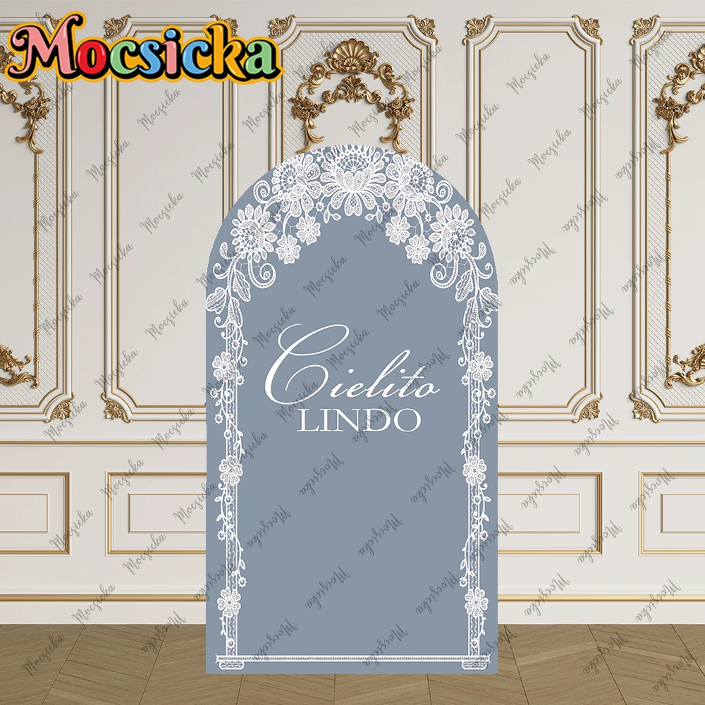 

Двусторонний арочный фон Mocsicka, розовый, Cielito Lindo, для декораций, фотозона, для девочек, на выписку, на 1-й день рождения, реквизит для фотосессий