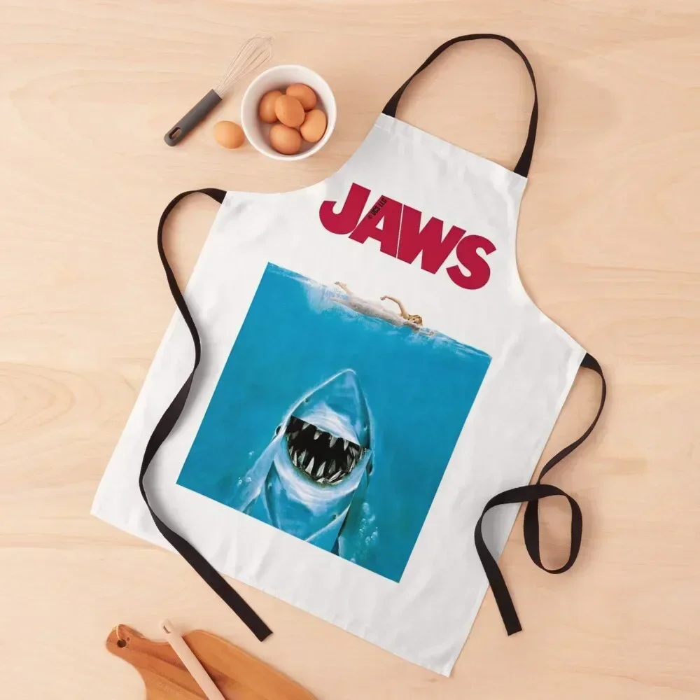 

Jaws shark smiling Apron for women halloween with personal logo For Cooking Nursing Apron