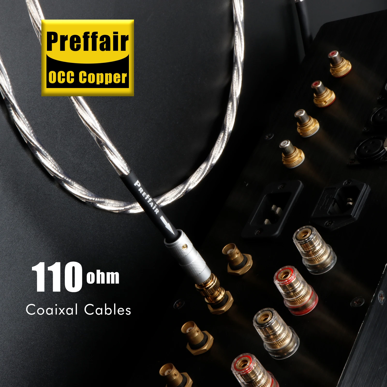 

Preffair 110ohm BNC Coaxial Cable Male to Male AES/EBU Digital Optical Audio Interconnect BNC Cable RCA Plug Connector