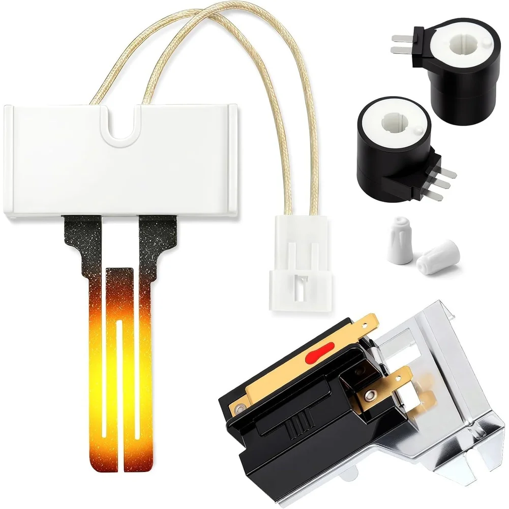 Gas Dryer Burner System Overhaul Kit Igniter + Flame-Sensor + Valve Coil Replacement Repair Parts Home Appliance Parts