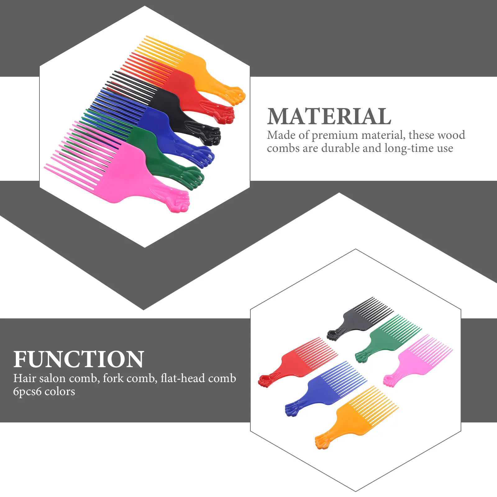 

6 шт. пластиковые инструменты для укладки волос, расческа для бороды, антистатическая прочная расческа для распутывания волос для женщин и мужчин, расчески разных цветов