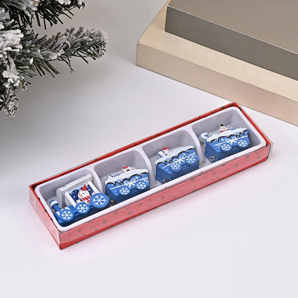 

1pc Wooden Snowman Train Christmas Decor Wooden Train Festival Gift Christmas Tabletop Decorations Indoor Xmas Party