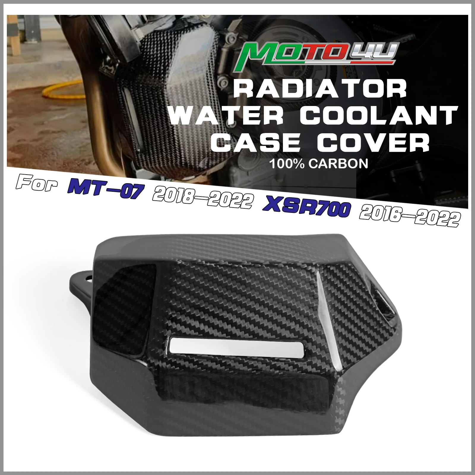

100% Carbon Fiber Water Cooler Cover Radiator Water Coolant Case Cover Fairing Cowling For YAMAHA MT07 MT-07 2018 2019 2020