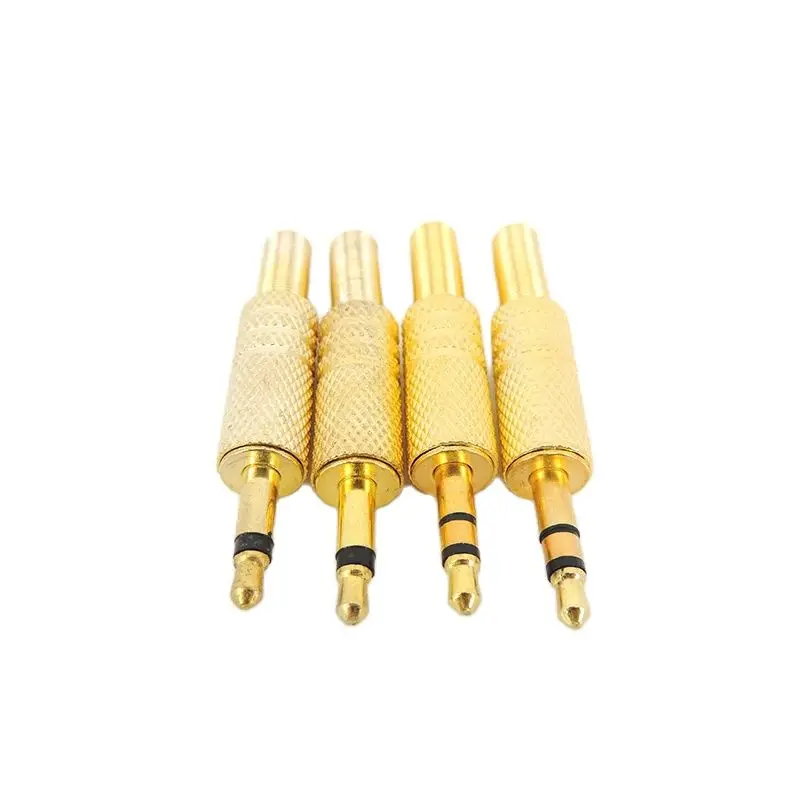 5pcs 2 3 pole mono gold plated 3.5mm 1/8