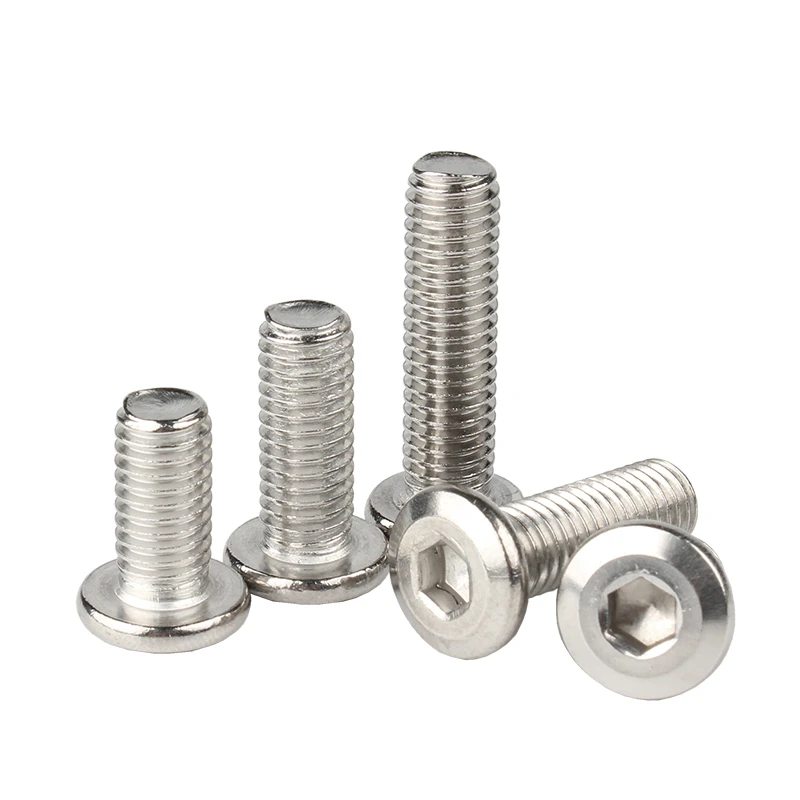 304 Stainless Steel M3 M4 M5 M6 M8 Large Flat Hex Hexagon Socket Allen Head Furniture Rivet Screw Connect Joint Bolt
