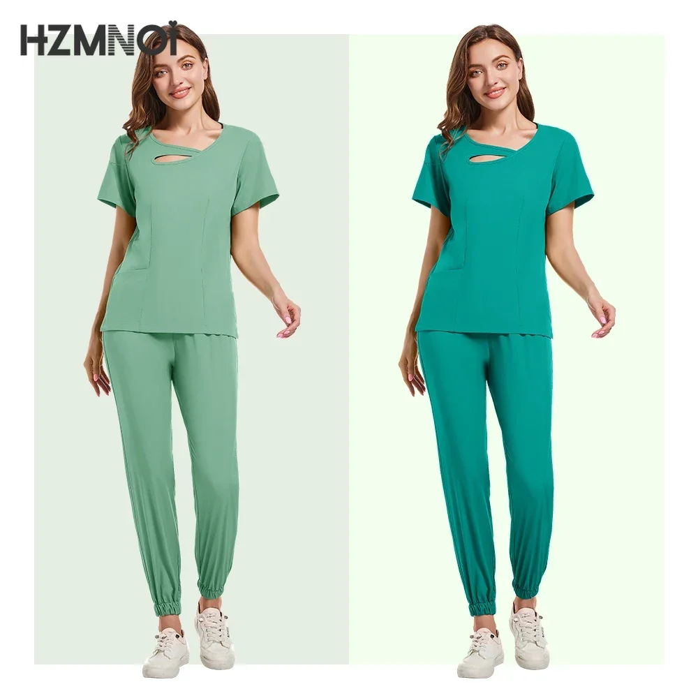 Vrouwen Scrubs Sets Verpleegkundige Accessoires Medisch Uniform Slim Fit Ziekenhuis Tandheelkundige Klinische Werkkleding Kleding Chirurgische Overall Pakken