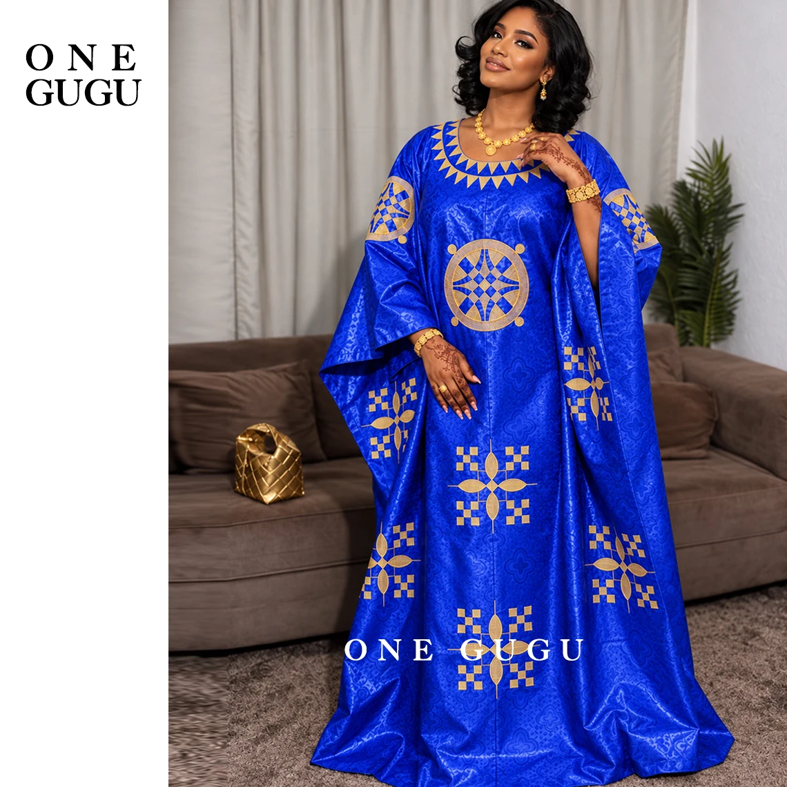 Gold Line Brocade Basin Dress With Scarf Nigerian Origianl 100% Cotton Dashiki Wedding Boubou French Modern Bazin Rich Long Robe