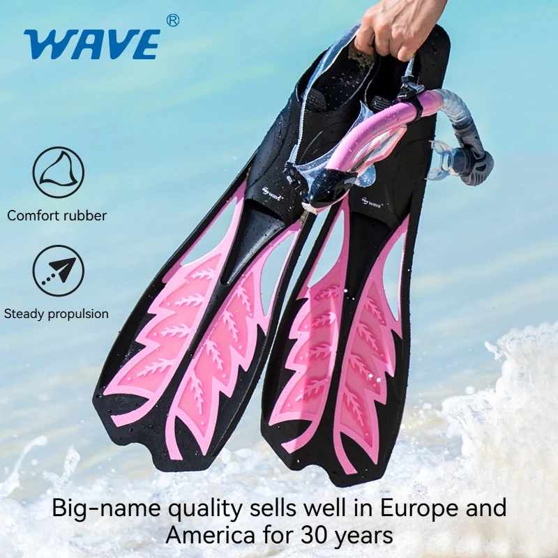 

Wave Adult Non-Slip Diving Flippers Swimming Equipment For Men And Women Universal Professional Training Snorkeling Flippers