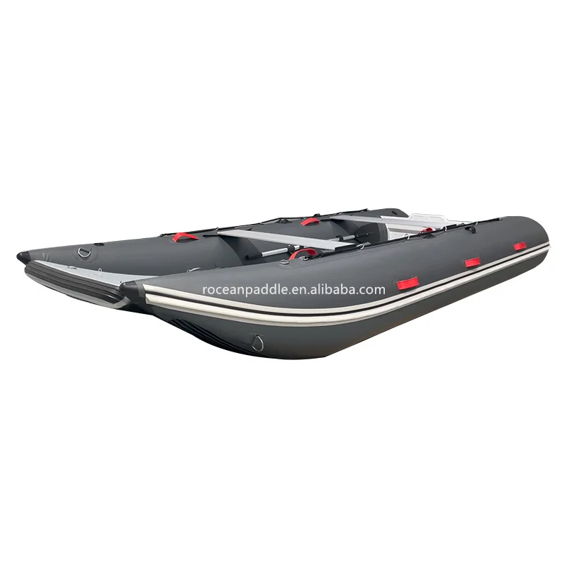 

Inflatable Catamaran 3.3M (10'8) Fishing Boat With Motor Engine For Pulling Casualties From The Water In Rescue Situations
