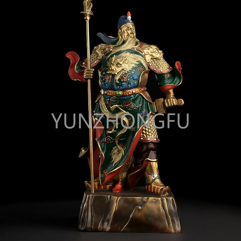 All-copper new product painting Guan Gong opened the company to worship the bronze Guan Gong Buddha statue crafts.