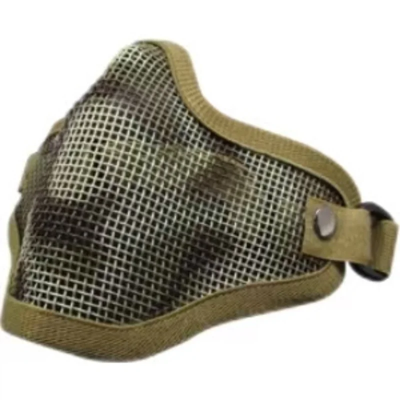 Airsoft Mask Metal Mesh Half Face Protection Strike Style Black Khaki Army Green Hunting Accessories Hunting Apparel