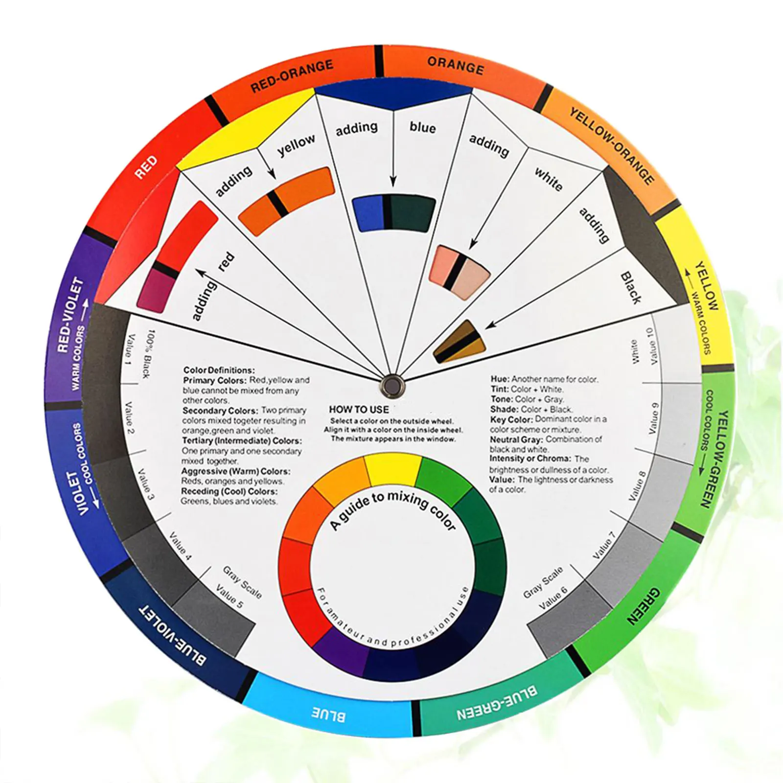 Round Color Card Pigment Wheel Professional Color Wheel Color Tool