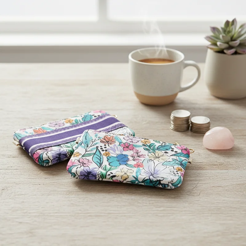 محفظة عملات معدنية أنيقة بأنماط مختلفة على كلا الجانبين، محفظة نسائية صغيرة الحجم، حقيبة يد صغيرة للعملات المعدنية #3