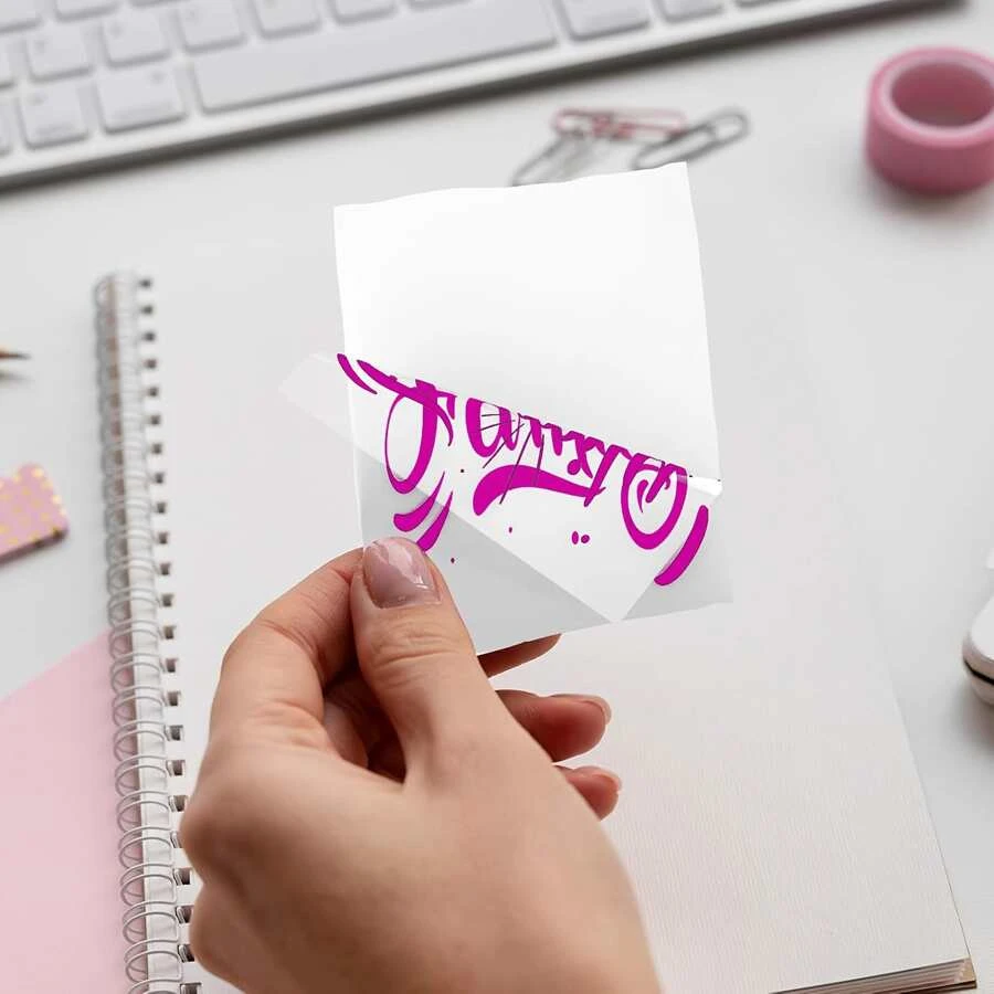 ورق ملصقات حراري شفاف وملون مع ملصقات لاصقة بيضاء، لفة طابعة صغيرة مقاس 57 مم، متوافقة مع الطابعات الصغيرة