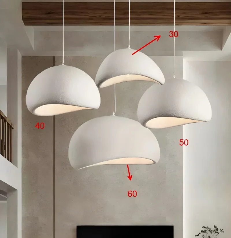Japanese Wabi Sabi Cream Cloud Hanging Lamp Minimalist Dining Room Bar Homestay Living Room Commercial Space Pendant Light
