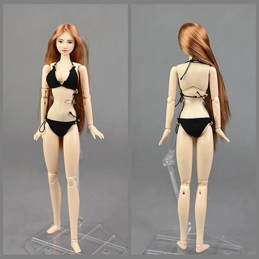 Acessórios para bonecas, escala 1/6, conjunto de lingerie de biquíni, modelo de meninas, sutiã, roupa íntima, pano preto e branco, roupas de boneca ht/ph/jiaou/cy