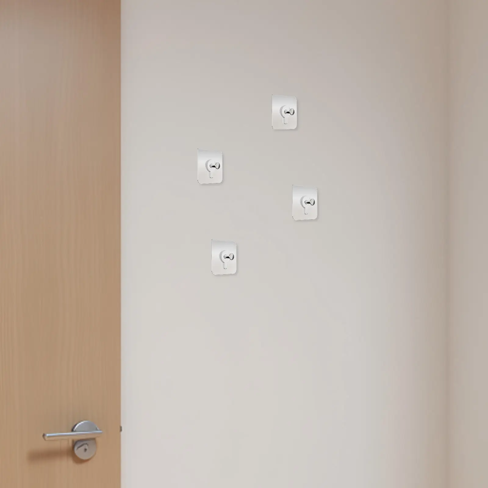 25Pcs Adhesive Wall Hooks Strong Transparent Self Stick Hooks No Drill Bathroom Kitchen Frame Hanging Heavy Duty Reusable