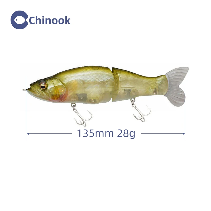 Chinook fishingbait swimbaits 135mm 28g Jointedbait Pencil Minnow Wobblers ABS Body with  Glidebait Pike Bass Rout Perch