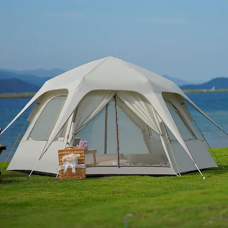 휴대용 접이식 야외 캠핑 유르트 서커스 텐트 자동 방수 강화 캠핑 반구형 텐트