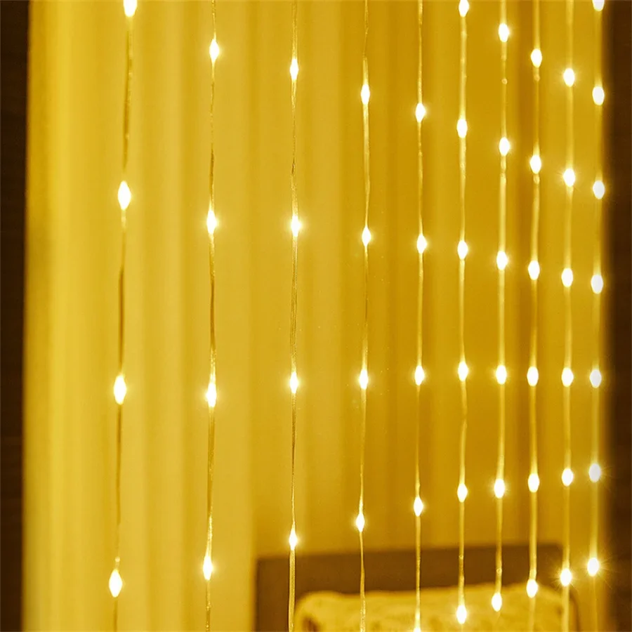 3X2M 3X3M LED Waterfall Window Curtain String Light Meteor Shower Rain Light Wedding Christmas Garland Waterfall Fairy Light