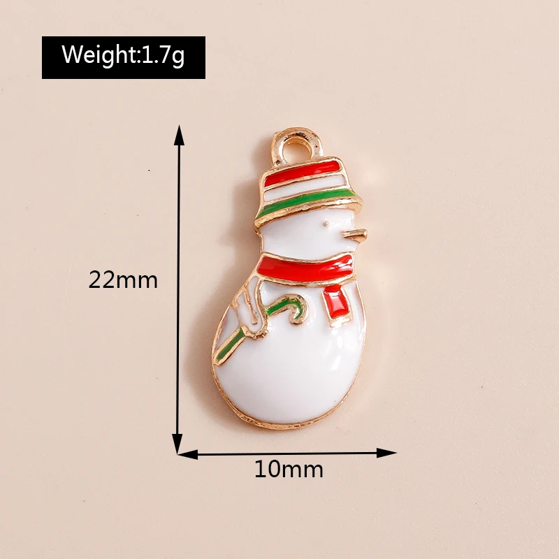 20 Stück gemischte Cartoon-Emaille-Weihnachts-Schneemann-Anhänger für Schmuckherstellung, Ohrhänger, Halsketten, DIY-Bastelzubehör, Geschenk – Detail 11