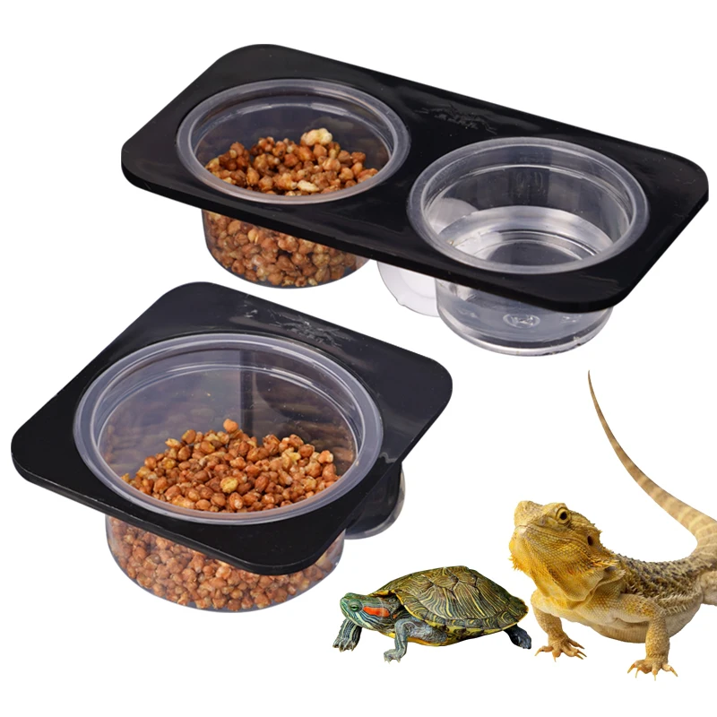 Reptiles Amphibians Lizard Gecko Suction Cup Feed Bowls Food Container with Suction Cup Bowl for Reptile Food and Water Feeding