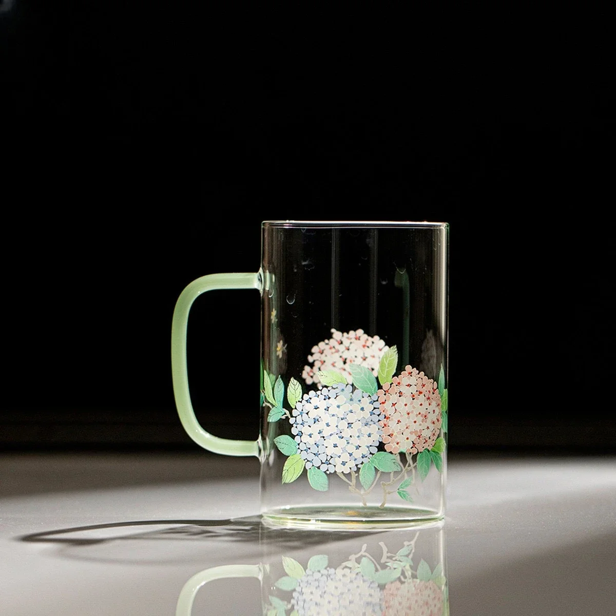 320ML Fresh and Heat-resistant Transparent with Handled Water Cup Mug Office Ladies Drinking Tea Water Cup Home Decoration Gifts