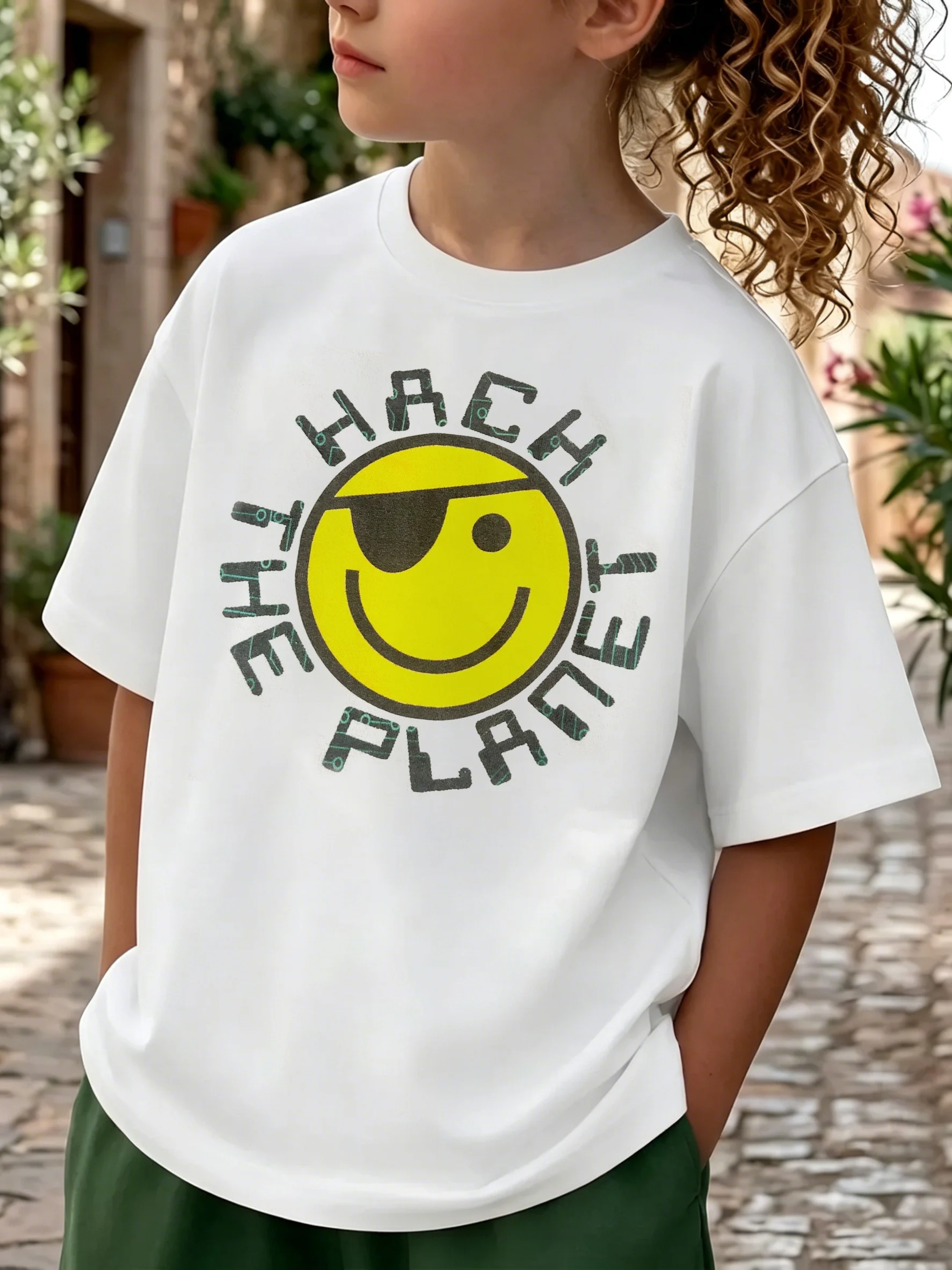 Summer Boys Girls Funny 90s Vintage HACK THE PLANET T Shirt Kids Baby Youth Men Women Tee Streetwear Oversize humor top