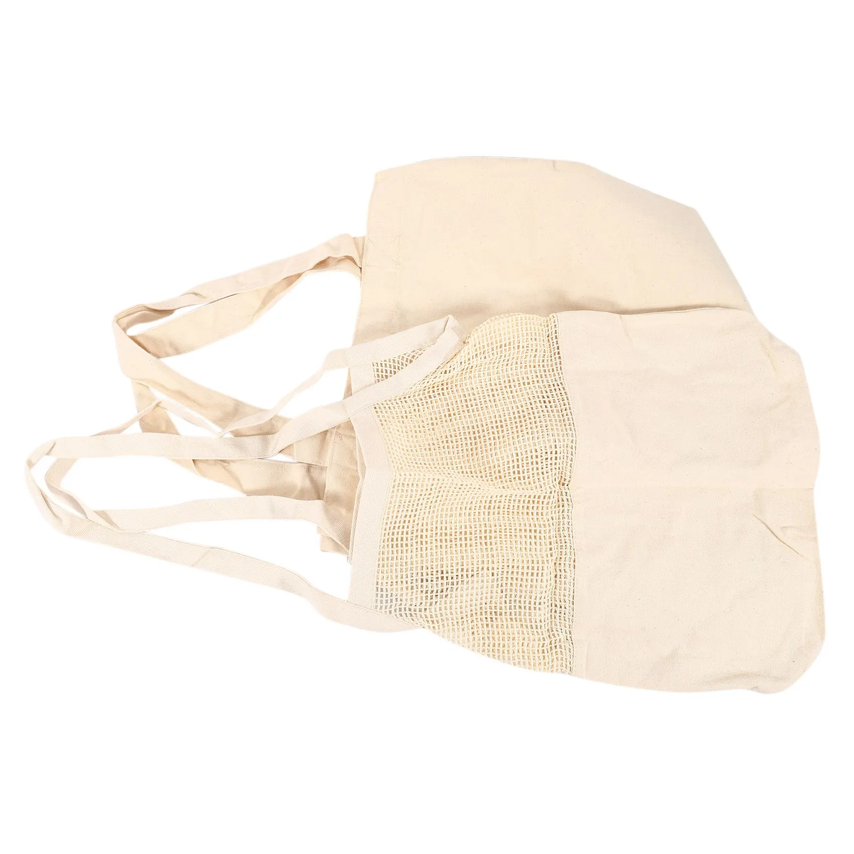 Hot kf-2Pcs Multifunction Jute Tote Fruit Vegetable Storage Shopping Bag Casual Travel Portable Reusable Handbag