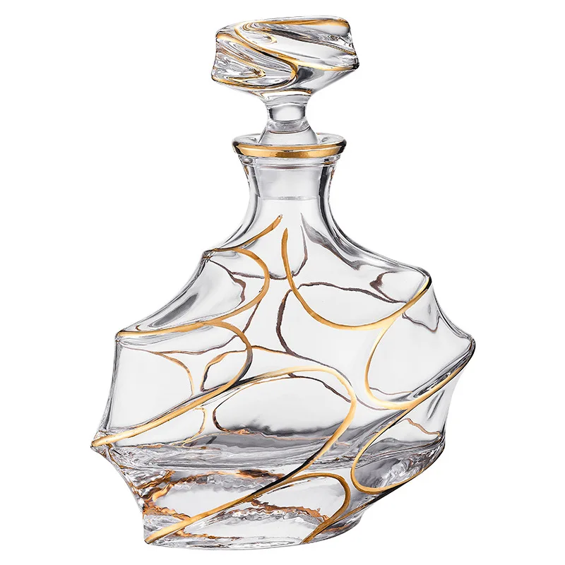 

High-end luxury crystal glass, gold-painted whisky cup