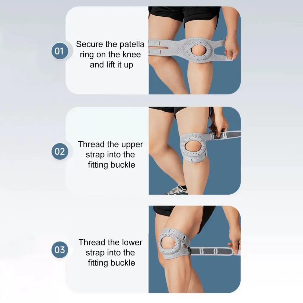 Sports Knee Pads Knee Stabilizer Adjustable Knee Pad with Fastener Tape High Elastic Breathable Support Brace for Comfort