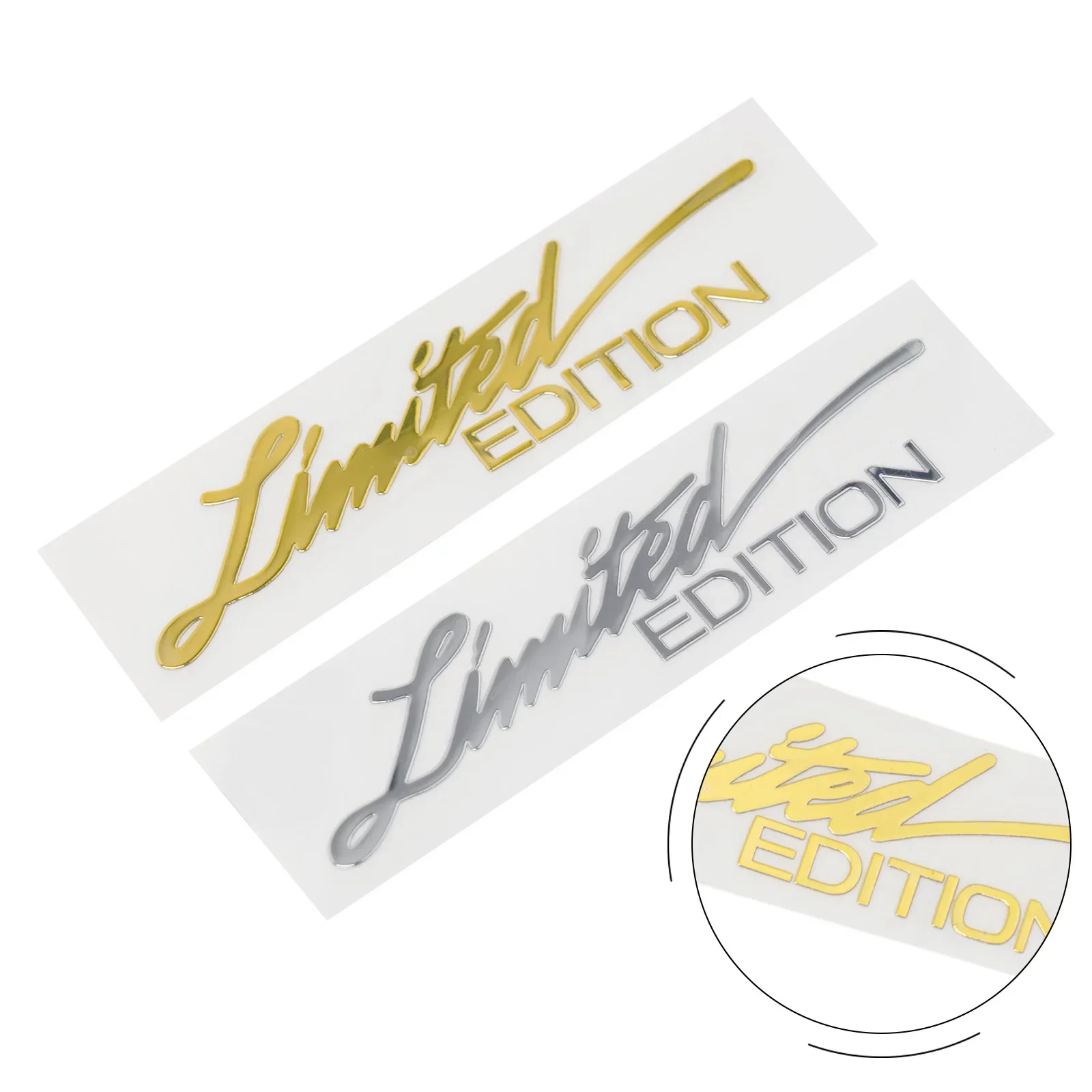 2pcs Limited Edition Emblem Stickers Creative Car Body Door Window Laptop Phone 3D Decor Decal Gold/Silver Car Accessories