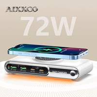 72W 6-in-1 USB Charging Station Fast Wireless Charger QC3.0 PD PPS Quick Charge for IPhone 15 Xiaomi Samsung Laptop