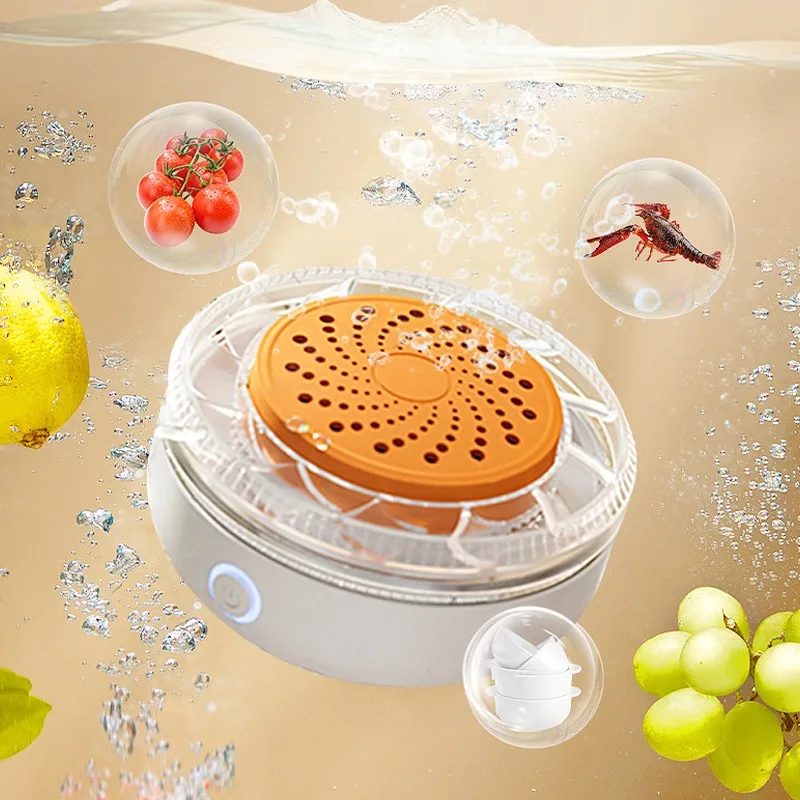 

White fruit and vegetable washing machine IPX7 purifier with wireless charging vegetable purification technology