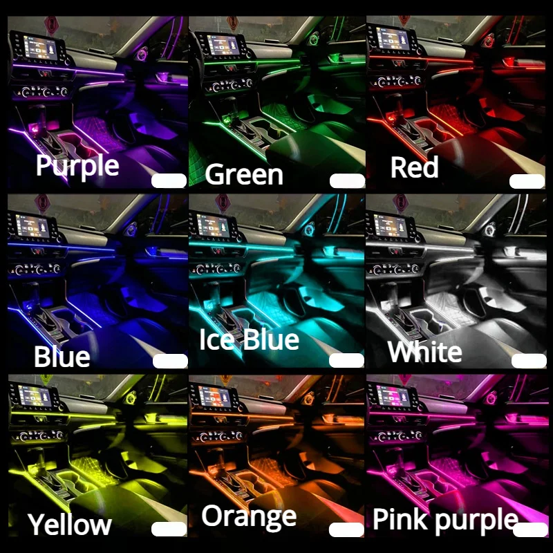 LED Car Neon Light Foot Light DIY Flexible EL Cold Light Line Tube With USB Auto Decoration Ambient Lamp