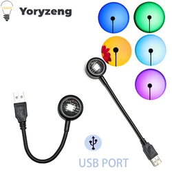 USB angetrieben 7 Farben Sonnen untergang Lampe Regenbogen Projektor Lampe Schlafzimmer Atmosphäre Nachtlicht 14 Modi Fotografie Hintergrund Lichter