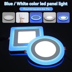 Modern Ceiling Lamp Double Color Downlight Spot Light for Home Decor Living Room Bathroom Lighting Led Blue+White Panel Light