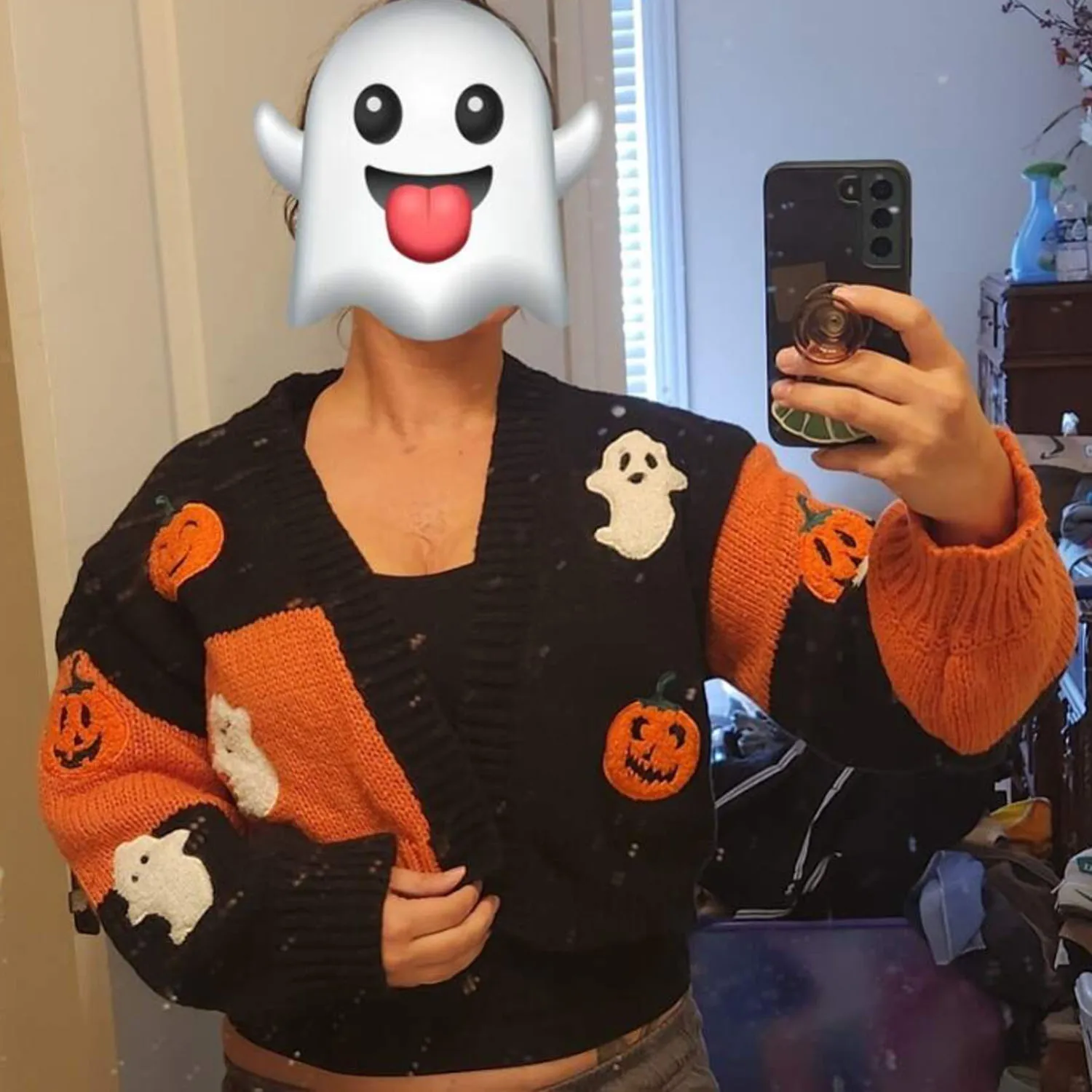 Cardigan tricoté pour femmes, Halloween, début d'automne, épaules tombantes, manches longues, décontracté, citrouille, pull chaud, hiver, 2026