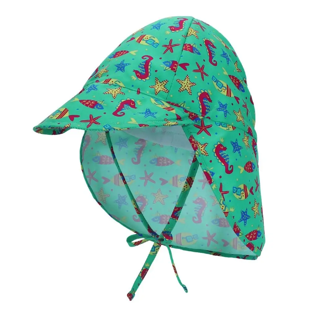 Children Summer Bucket Hats UV Protection Outdoor Beach Sun Hat Boy Girl Flap Cap Adjustable Wide Brim Cap Sunscreen Hat