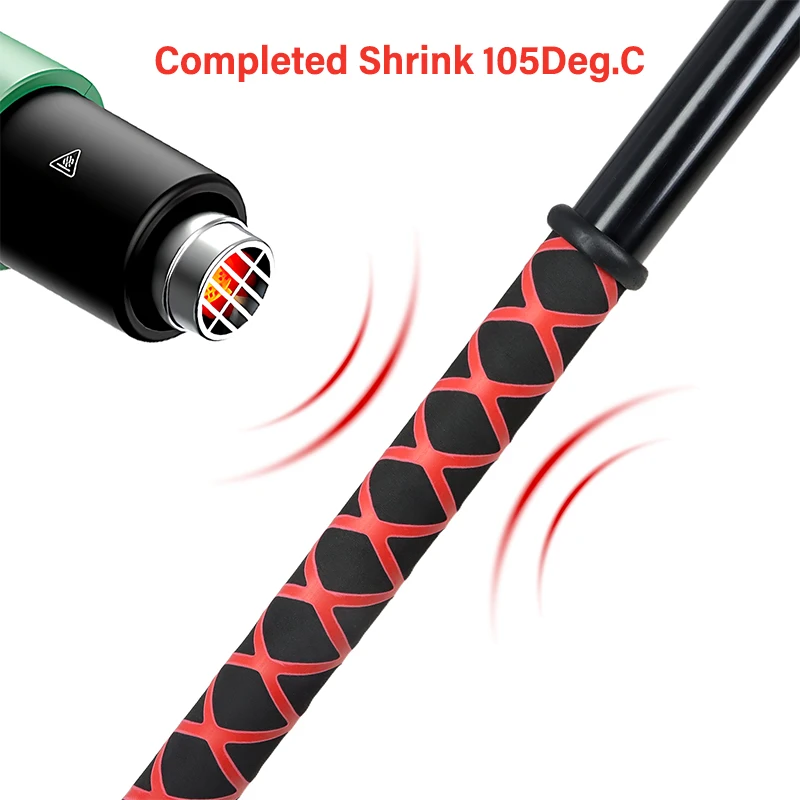 Red-Black 1m Anti Skid Fishing Rod Non Slip Heat Shrink Tube Insulated Cover Handle Wrap Protect ID 15 18 20 22 25 30 40 50 60mm