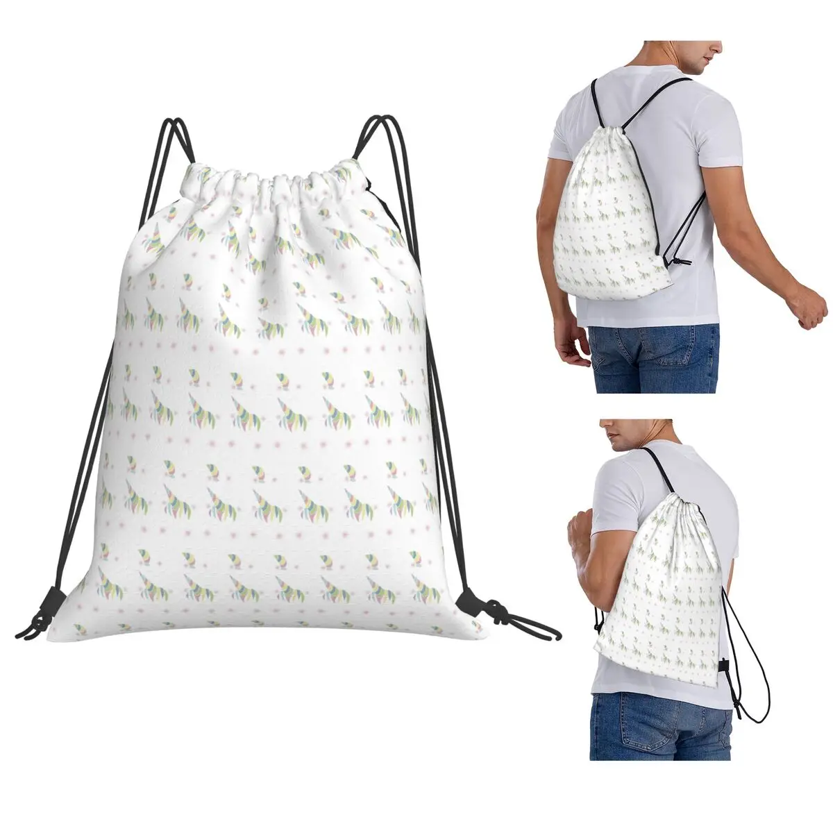 

I Don't Care I'm A Unicorn Backpacks Portable Drawstring Bags Sports Bag Book Bags for Man Woman School